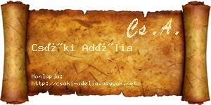 Csáki Adélia névjegykártya